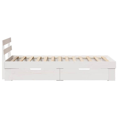 vidaXL Bed Frame with Headboard White 100 x 200 cm Solid Pine Wood