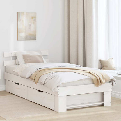 vidaXL Bed Frame with Headboard White 80 x 200 cm Solid Pine Wood