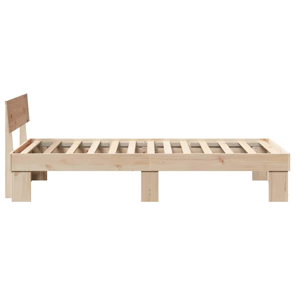 vidaXL Bed Frame with Headboard Natural 80 x 200 cm Solid Pine Wood