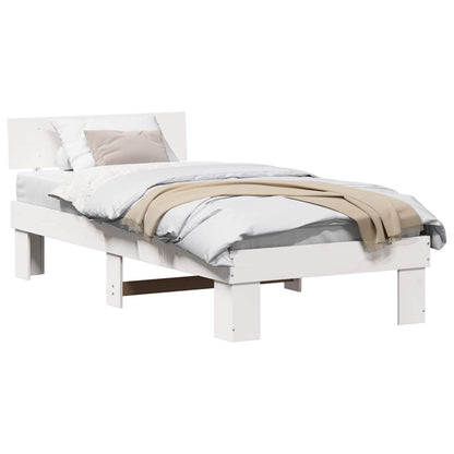 vidaXL Bed Frame with Headboard White 80 x 200 cm Solid Pine Wood
