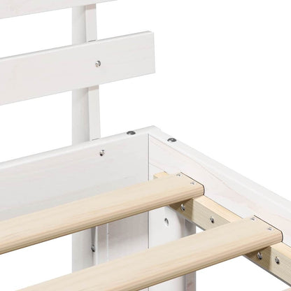 vidaXL Bed Frame with Headboard White 160 x 200 cm Solid Pine Wood