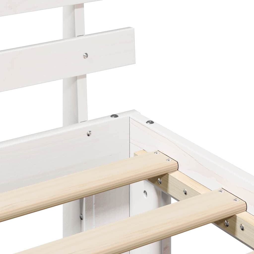 vidaXL Bed Frame with Headboard White 150 x 200 cm Solid Pine Wood