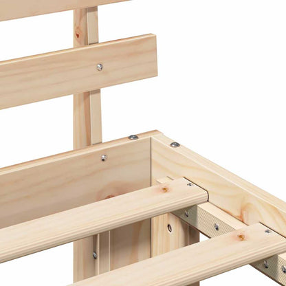 vidaXL Bed Frame with Headboard Natural 100 x 200 cm Solid Pine Wood