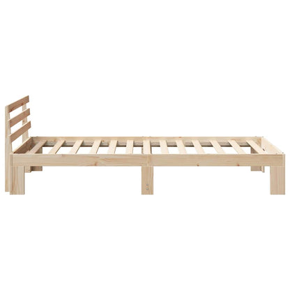 vidaXL Bed Frame with Headboard Natural 100 x 200 cm Solid Pine Wood