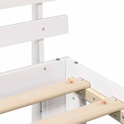 vidaXL Bed Frame with Headboard White 100 x 200 cm Solid Pine Wood