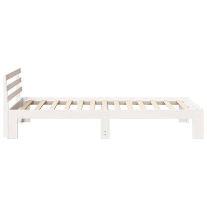 vidaXL Bed Frame with Headboard White 100 x 200 cm Solid Pine Wood