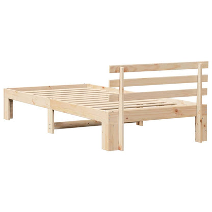 vidaXL Bed Frame with Headboard Natural 80 x 200 cm Solid Pine Wood