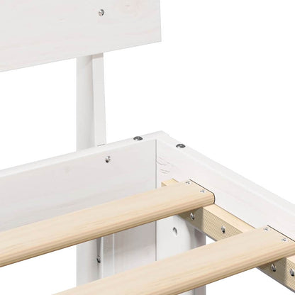 vidaXL Bed Frame with Headboard White 90 x 190 cm Solid Pine Wood