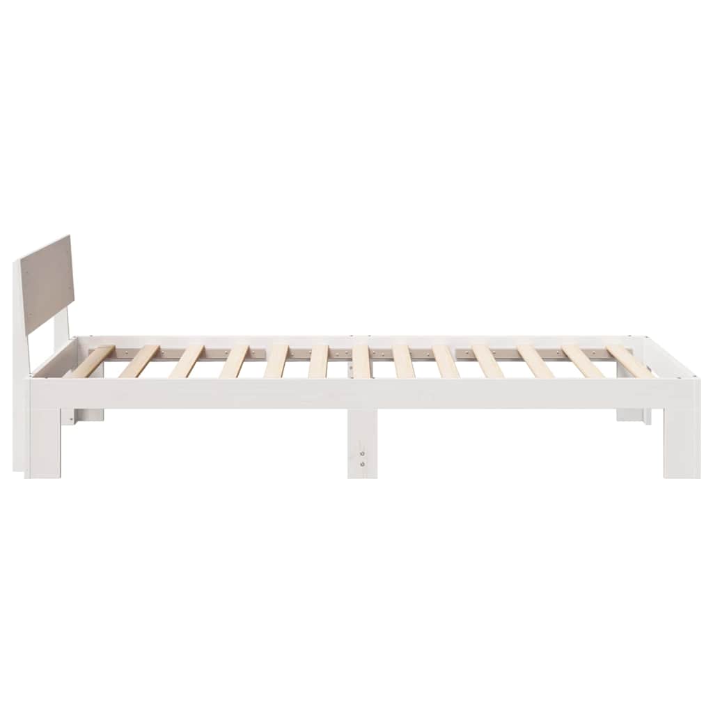 vidaXL Bed Frame with Headboard White 90 x 190 cm Solid Pine Wood