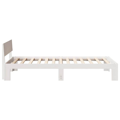 vidaXL Bed Frame with Headboard White 90 x 190 cm Solid Pine Wood