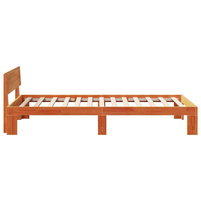 vidaXL Bed Frame with Headboard Wax Brown 75 x 190 cm Solid Pine Wood