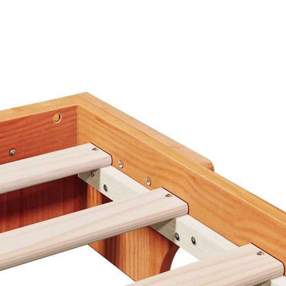 vidaXL Bed Frame Wax Brown 200 x 200 cm Solid Pine Wood