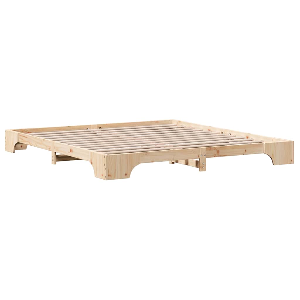 vidaXL Bed Frame Natural 180 x 200 cm Solid Pine Wood