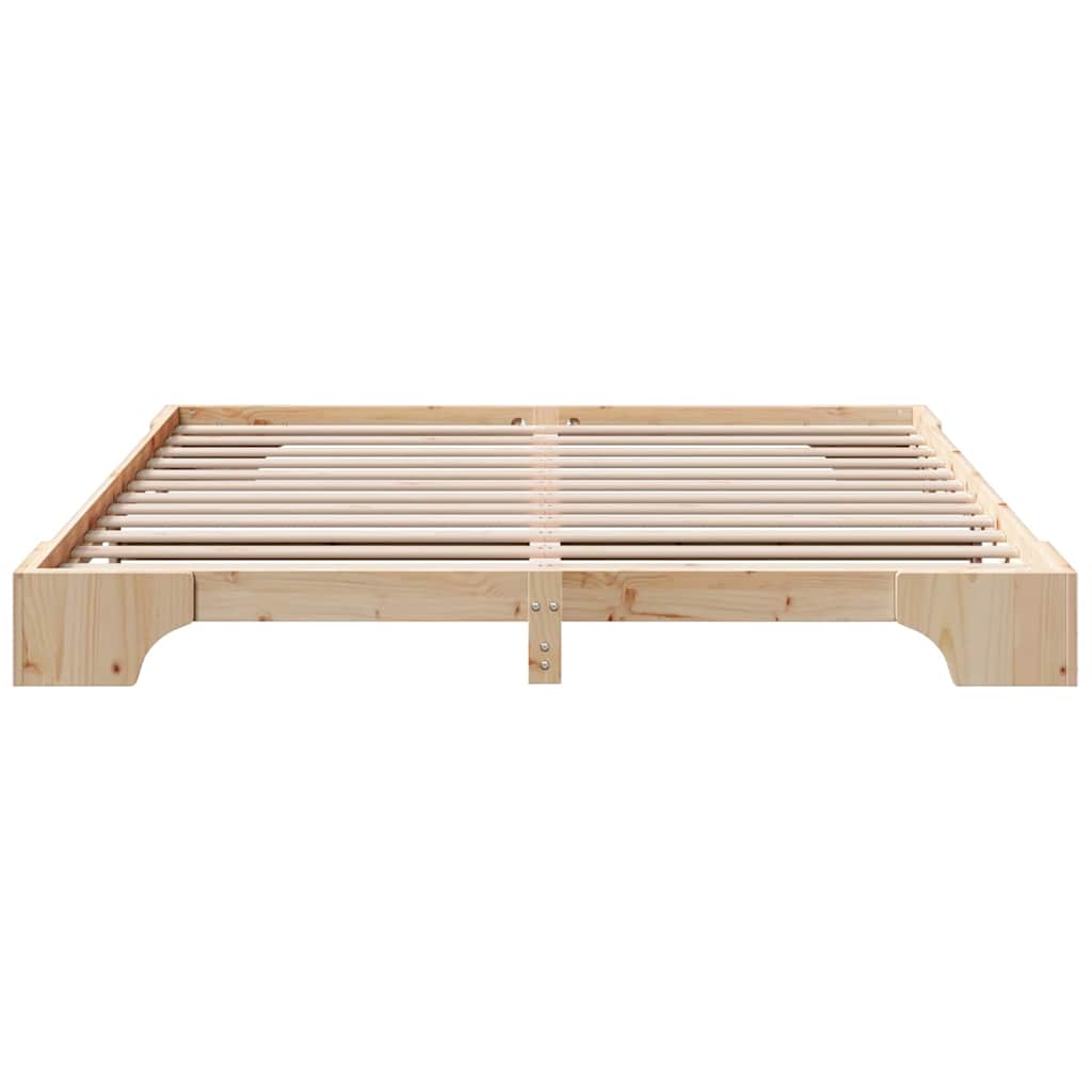 vidaXL Bed Frame Natural 180 x 200 cm Solid Pine Wood
