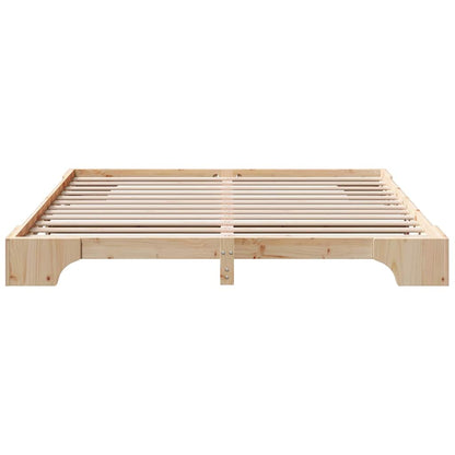 vidaXL Bed Frame Natural 180 x 200 cm Solid Pine Wood