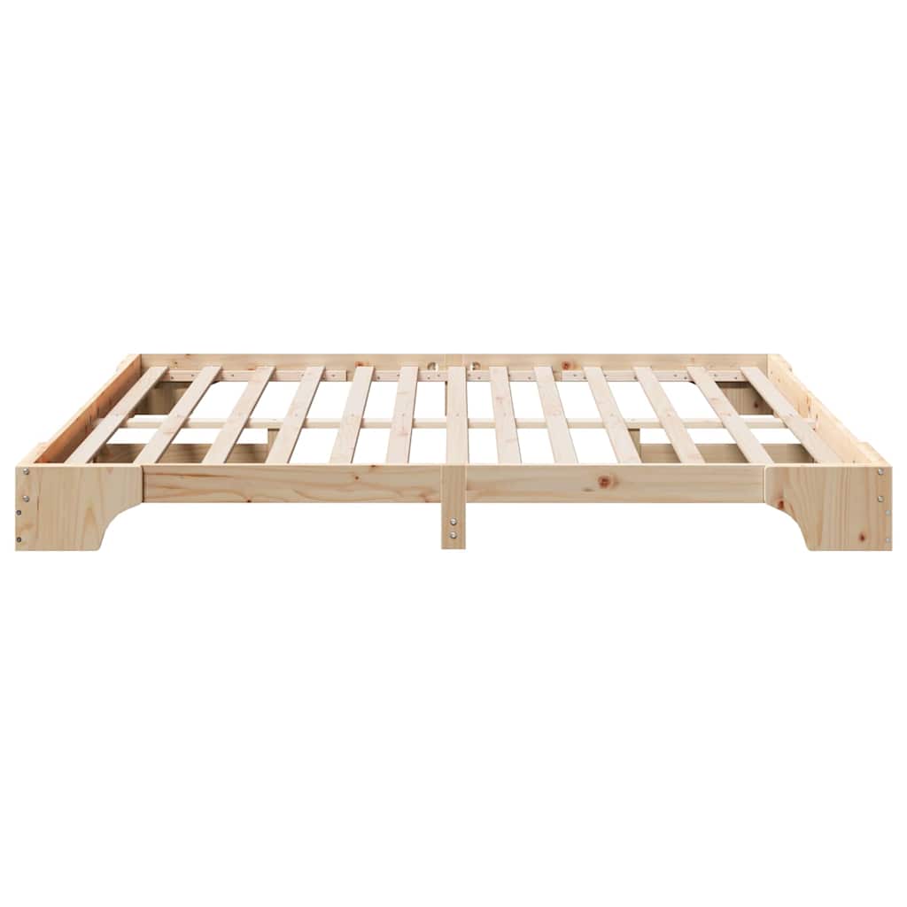 vidaXL Bed Frame Natural 180 x 200 cm Solid Pine Wood