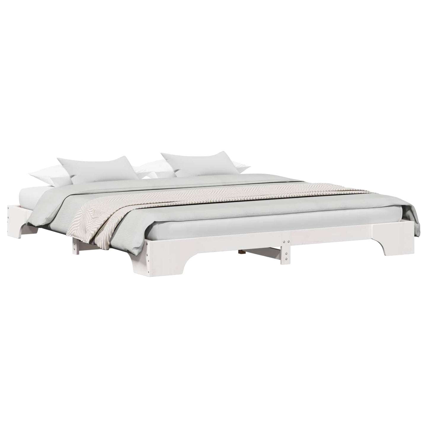 vidaXL Bed Frame White 180 x 200 cm Solid Pine Wood