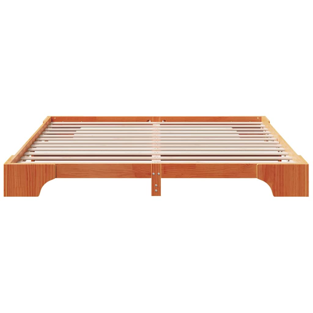 vidaXL Bed Frame Wax Brown 180 x 200 cm Solid Pine Wood