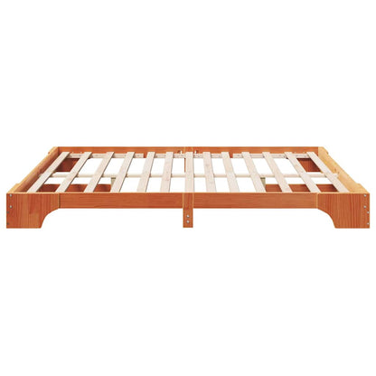 vidaXL Bed Frame Wax Brown 180 x 200 cm Solid Pine Wood