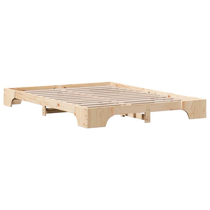 vidaXL Bed Frame Natural 160 x 200 cm Solid Pine Wood