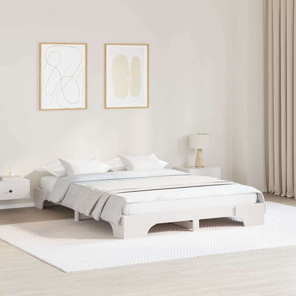 vidaXL Bed Frame White 160 x 200 cm Solid Pine Wood