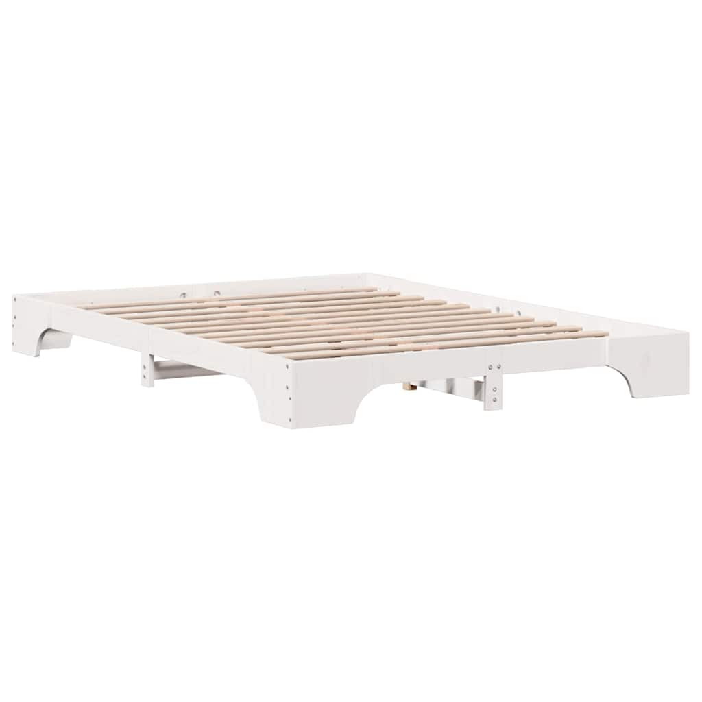 vidaXL Bed Frame White 160 x 200 cm Solid Pine Wood