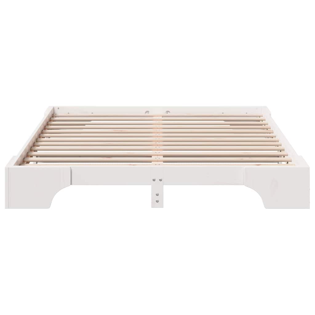 vidaXL Bed Frame White 160 x 200 cm Solid Pine Wood