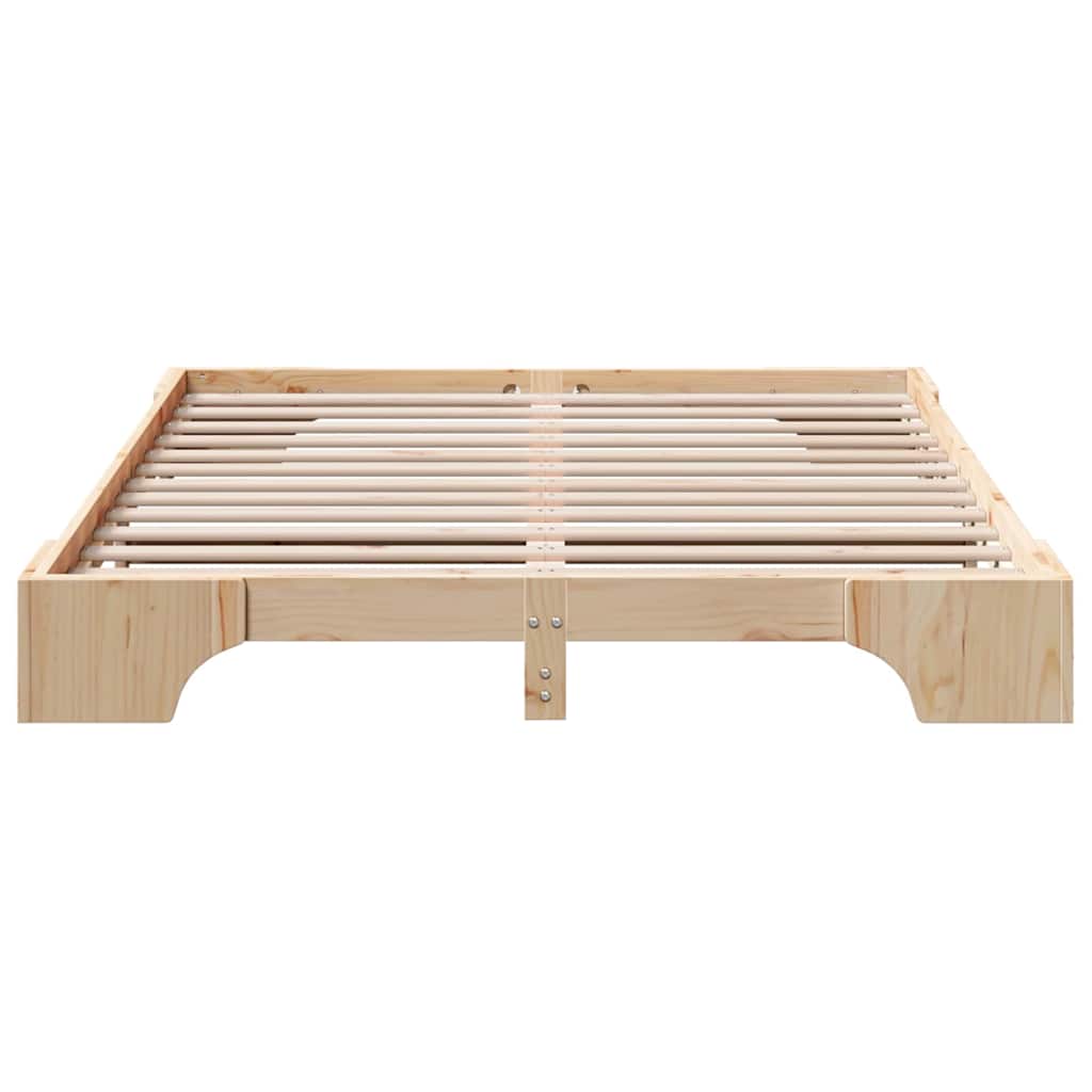 vidaXL Bed Frame Natural 150 x 200 cm Solid Pine Wood