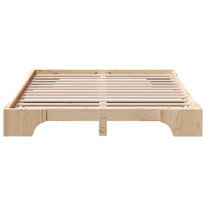 vidaXL Bed Frame Natural 150 x 200 cm Solid Pine Wood