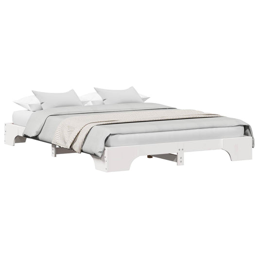 vidaXL Bed Frame White 150 x 200 cm Solid Pine Wood