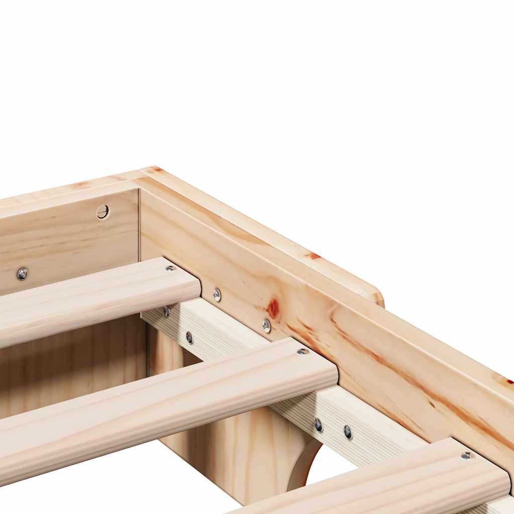 vidaXL Bed Frame Natural 140 x 200 cm Solid Pine Wood