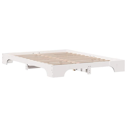 vidaXL Bed Frame White 140 x 200 cm Solid Pine Wood