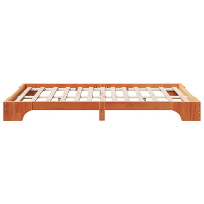 vidaXL Bed Frame Wax Brown 120 x 200 cm Solid Pine Wood