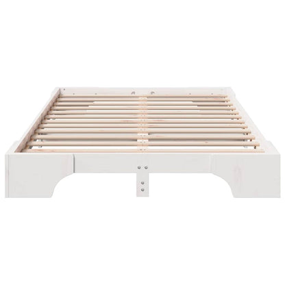 vidaXL Bed Frame White 140 x 190 cm Solid Pine Wood