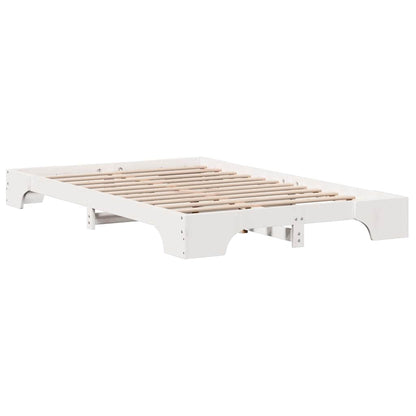 vidaXL Bed Frame White 120 x 190 cm Solid Pine Wood