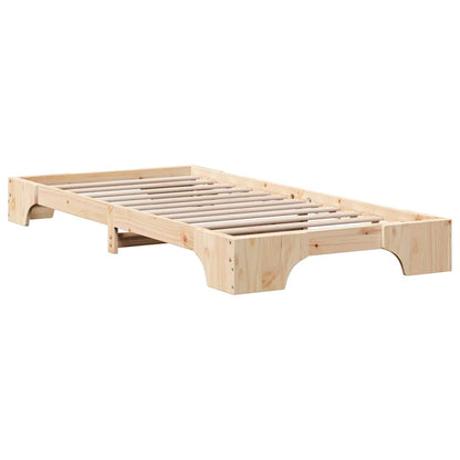 vidaXL Bed Frame Natural 100 x 200 cm Solid Pine Wood