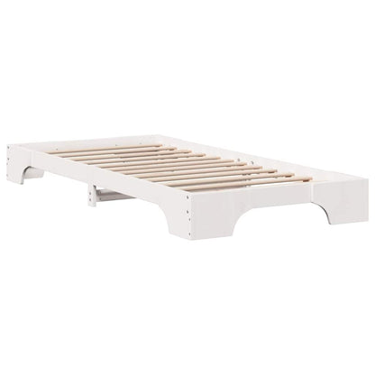 vidaXL Bed Frame White 90 x 200 cm Solid Pine Wood
