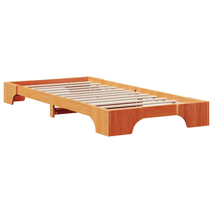 vidaXL Bed Frame Wax Brown 90 x 200 cm Solid Pine Wood