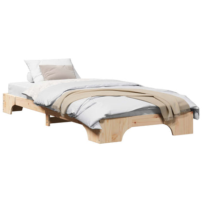 vidaXL Bed Frame Natural 80 x 200 cm Solid Pine Wood