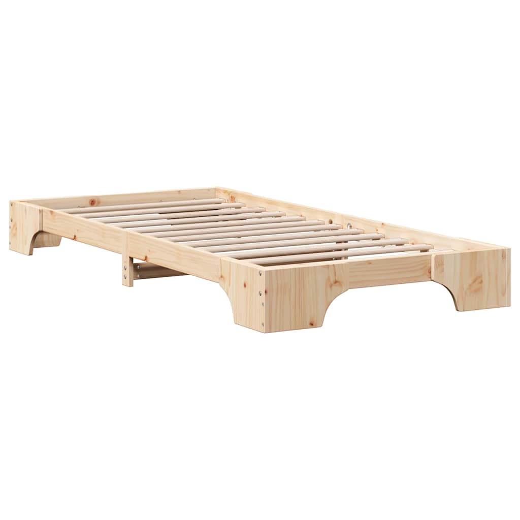 vidaXL Bed Frame Natural 80 x 200 cm Solid Pine Wood