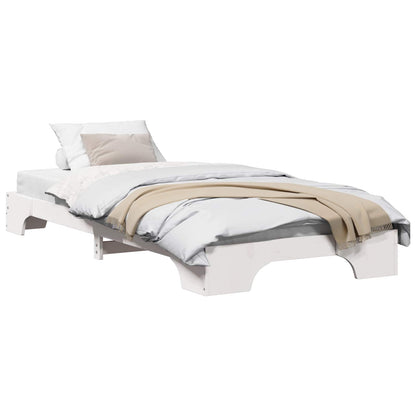 vidaXL Bed Frame White 80 x 200 cm Solid Pine Wood