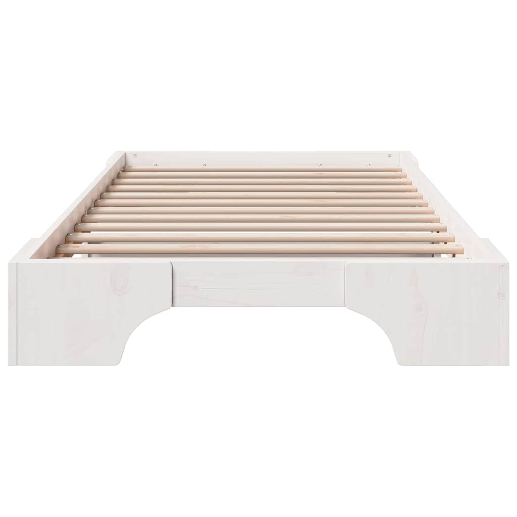 vidaXL Bed Frame White 80 x 200 cm Solid Pine Wood
