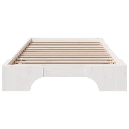 vidaXL Bed Frame White 80 x 200 cm Solid Pine Wood