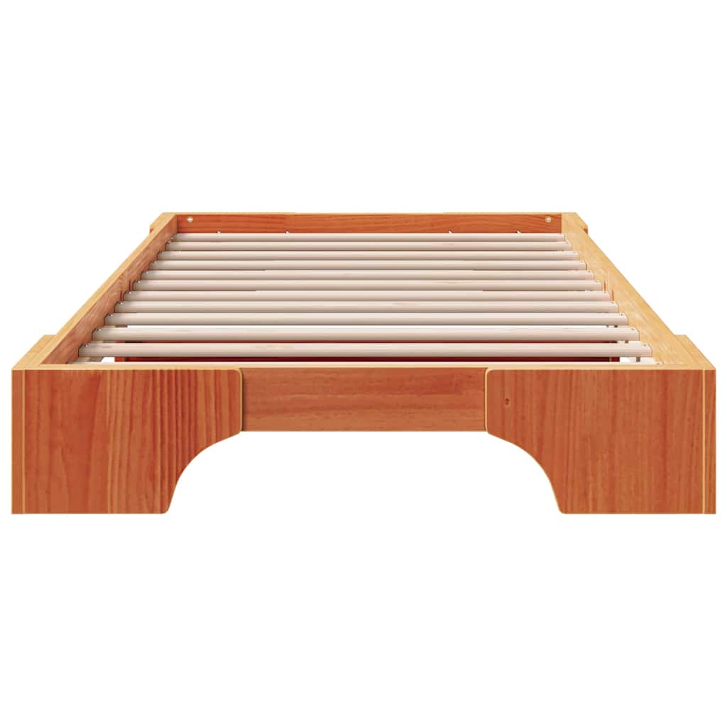 vidaXL Bed Frame Wax Brown 80 x 200 cm Solid Pine Wood
