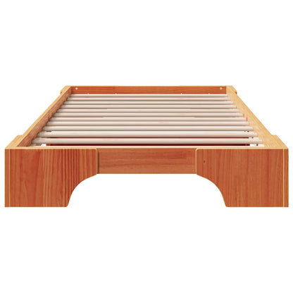 vidaXL Bed Frame Wax Brown 80 x 200 cm Solid Pine Wood