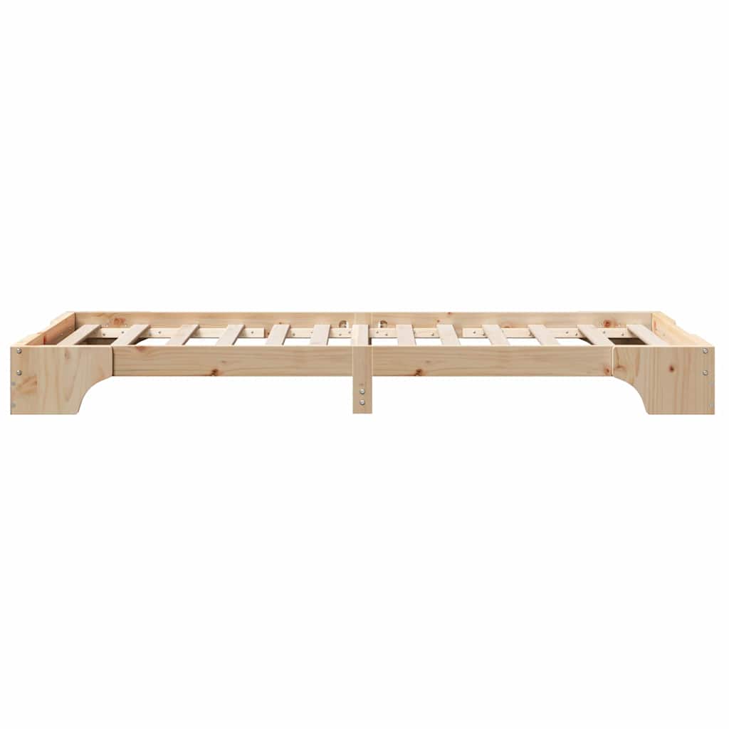 vidaXL Bed Frame Natural 90 x 190 cm Solid Pine Wood