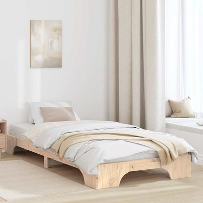 vidaXL Bed Frame Natural 75 x 190 cm Solid Pine Wood