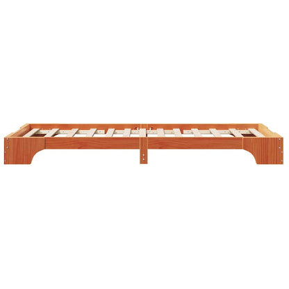 vidaXL Bed Frame Wax Brown 75 x 190 cm Solid Pine Wood