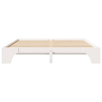 vidaXL Bed Frame White 200 x 200 cm Solid Pine Wood