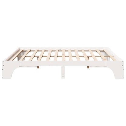 vidaXL Bed Frame White 200 x 200 cm Solid Pine Wood